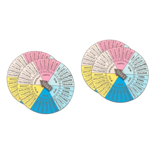 NUOBESTY 4 Stück Emotion Wheel Abzeichen Boutonniere Pins Feeling Wheel Dekoratives Abzeichen Tragbares Feeling Wheel Emotions Rad Abzeichen Basteln Gefühle Rad Abzeichen Emotionen Metall von NUOBESTY