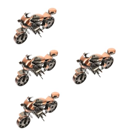 NUOBESTY 4 Stück Motorradmodell Wohnkultur Kidcraft-spielset Wohnakzente Dekor Miniaturen Bücherregal-Ornament Junge Spielzeug Kleines Geschenk Mann Eisen Schiffsmodell von NUOBESTY