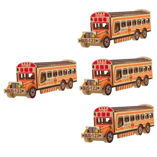 NUOBESTY 4 Stück Schulbus Modell Spielzeug Für Automodelle Spielzeug Bus Spielzeug Für Bus Spielzeug Heimauto Spielzeug Modellauto Spielzeug Schulbus Autoform Schulbus Spielzeug von NUOBESTY