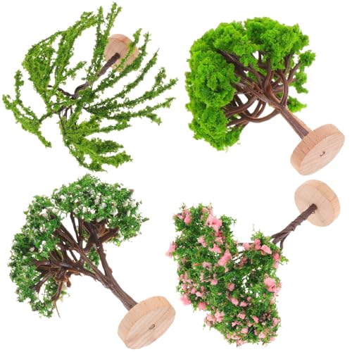 NUOBESTY 4 Stück Simulierter Minibaum Bonsai Baum Künstliche Pflanzen Für Die Innendekoration Landschaftsbaummodelle Mini-Sternen-baumspitze Diorama-zubehör Modellbäume Plastik Green von NUOBESTY