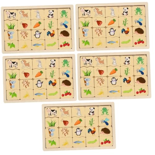 NUOBESTY 5 Sätze pädagogisches Puzzle denkspiele für kinder puzzle für kinder Holz rätsel puzzle gaming rätsel Spiel Kleinkind-Puzzle Kinderspielzeug Puzzle-Spielzeug Holzpuzzle hölzern von NUOBESTY