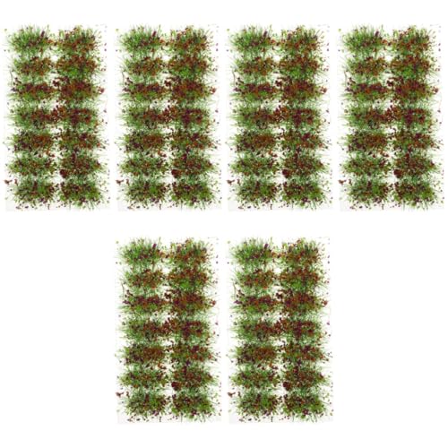 NUOBESTY 6 Kisten Grasschuppen Zug zubehör Blumenbüschel Miniatur scheibengardinen Ornament Anlage Modelle Mini-Grasbüschel Partei schmücken dicht Vegetation Diorama falsches Gras Pflanze von NUOBESTY