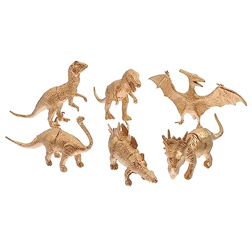 NUOBESTY 6 Stück Goldenes Dinosauriermodell Gefälschtes Mini Dinosaurierspielzeug Kinderdekoration Heimdekoration Realistische Dinosauriermodelle Dinosaurierspielzeug Simulation von NUOBESTY