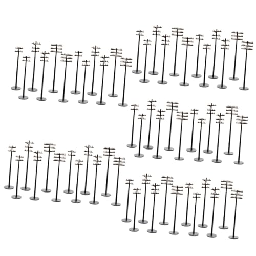 NUOBESTY 60 STK Mikro-landschaftshof Mikrolandschaftsdekor Sandtisch Telegrafenmasten Mikrotelegrafenmast Szenario Telegrafenmastmodelle Mini Laternenpfahl Kind Telefonmast Lokomotive Abs von NUOBESTY