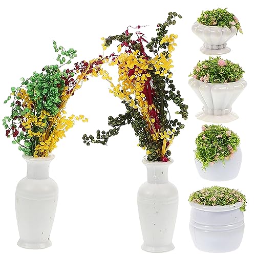 NUOBESTY 6St Mini-Pflanzvase Mini-Kunstpflanzen künstliche Pflanzen für puppenhäuser Mini-Pflanzendekor kunstpflanzen Set kunstpflanze Set Pflanzenschmuck dekorative Modellblume Plastik von NUOBESTY