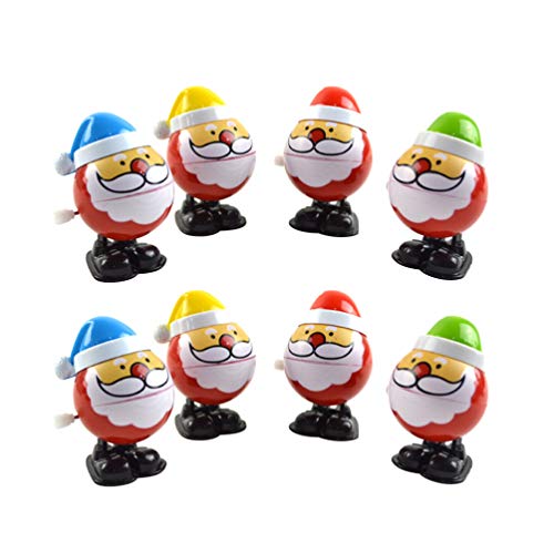 NUOBESTY 8 Stücke Aufziehspielzeug Weihnachtsmann Figur Aufziehfigur Weihnachten Deko Figuren Nikolaus Dekofigur Wind Up Uhrwerk Spielzeug für Baby Kinder (Zufällig) von NUOBESTY