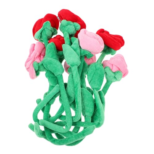 NUOBESTY 8St Plüschrose hochzeitsdeko Wedding Decoration raumdeko handgefertigte gestrickte Rose bastelsets für Blumen das Rosenspielzeug künstliche Stoff Kristallplüsch von NUOBESTY