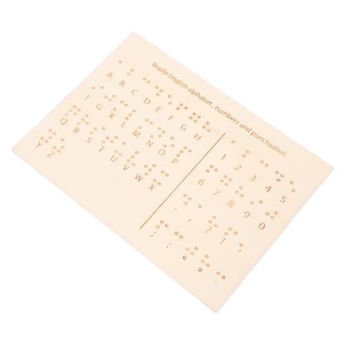 NUOBESTY Blindenschrift Lernausrüstung Blinde Lernzubehör Holz Lerntafel Lerntafel Für Blinde Holz Braille Tafel Blinde Menschen Essential Nummerntafel Für Blinde von NUOBESTY