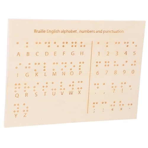 NUOBESTY Braille Lernausrüstung Braille Lerntafel Blinde Lehrtafeln Blinde Nummerntafel Blindenschrift Buchstaben Lerntafeln Blinde Wichtige Braille Bücher von NUOBESTY