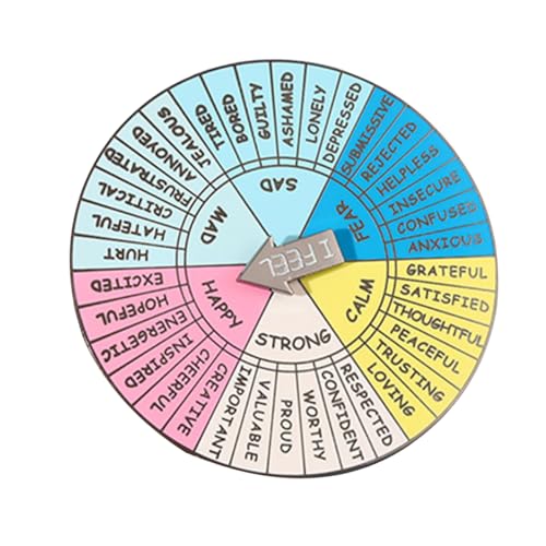 NUOBESTY Emotionsrad Abzeichen Gefühlsrad Zubehör Tragbar Dekorativ Gefühlsrad Abzeichen Tragbares Gefühlsrad Drehteller Tragbares Gefühlsrad Dekor Gefühlsrad Metallzubehör von NUOBESTY