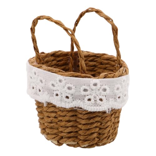 NUOBESTY Handgewebter Miniaturkorb aus Robustem Leichtem Kunst-rattan Einzigartig Handgefertigt für Puppenhaus-dekorationen und Mikro-landschaftsbau Kleines Handliches Accessoire für NUOBESTY Handgewebter Miniaturkorb aus Robustem Leichtem Kunst-rattan Einzigartig Handgefertigt für Puppenhaus-dekorationen und Mikro-landschaftsbau Kleines Handliches Accessoire für von NUOBESTY