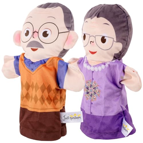 NUOBESTY Handpuppen Für Die Familie Rollenspielpuppen Für Kinder Puppen Zum Geschichtenerzählen Bühnenaufführungs-Requisiten Rollenspiele Unterrichten Von Opa Und Oma Im Vorschulalter von NUOBESTY