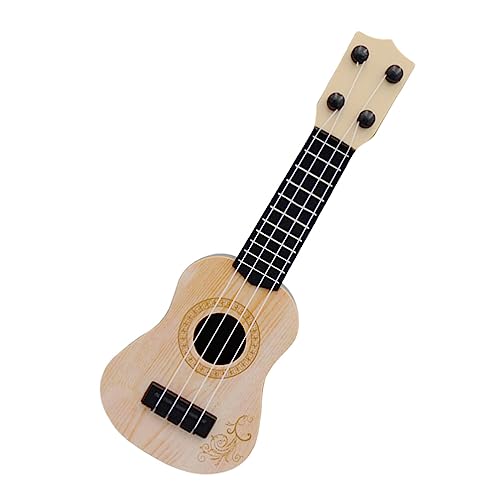 NUOBESTY Kindergitarrenspielzeug Klassisches Ukulelespielzeug 4 Saiten Mini-Musikinstrumente Lernspielzeug für Kleinkinder Kinder Jungen Mädchen Anfänger Beige von NUOBESTY