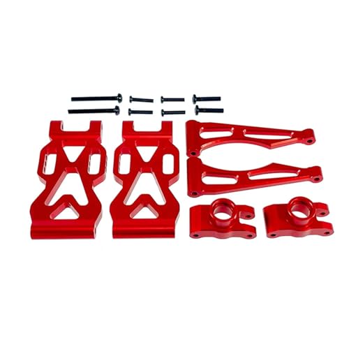 NUODOU RC Auto Ersatzteile Für SCY 1/16 16101 16102 16103 16104 16106 16201 Für Jjrc Q130A Q130B Q141 Suspension Arm Rad Für Sitz Hinterachse Für Sitz Upgrade Metall Teile(Red) von NUODOU