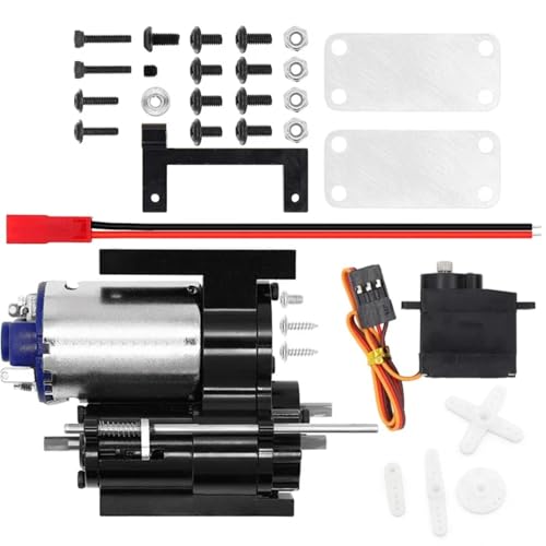 NUODOU RC Auto Ersatzteile Für WPL B1 B14 B24 C14 C24 Für MN D90 D91 MN96 1/12 RC Autoteile Vollmetall 2-Gang-Getriebe Mit Servo RC Upgrade Teile(Black,B with servo) von NUODOU