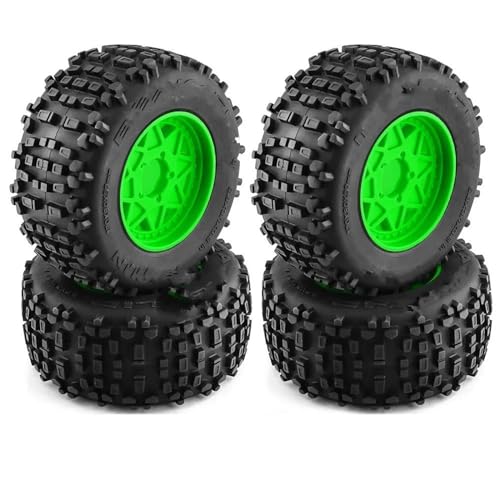 NUODOU RC Auto Reifen Kompatibel Mit Slash Für ARRMA Für SENTON Für HSP Für HPI RC Car 173 Mm 1/8 1/10 Short Course Truck Reifen Mit 12 Mm 14 Mm 17 Mm Radsechskant(Green,B) von NUODOU