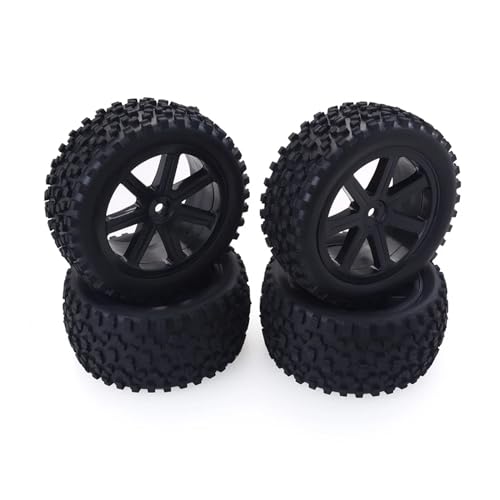 NUODOU RC Buggy Reifen Kompatibel Mit Truggy 1/10 RC-Auto Für Monster Truck Desert Für Den Rennsport 4 Stück RC-Räder Reifen 12-mm-Sechskantnabenadapter Radreifengummi(Color1) von NUODOU