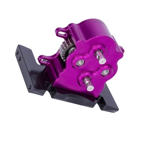 NUODOU RC Getriebe gehäuse Kompatibel Mit Cheater Für Rigs Für Capra SCX10 Für PRO, Aluminiumlegierung, Doppelgetriebe, Grabgetriebe Mit Delrin-Skid Für 1/10 RC Crawler(Purple) von NUODOU