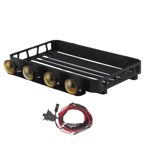 NUODOU RC Teile Für LDRC LD-P06 Für Unimog 1/12 RC LKW Auto Upgrade Teile Metall Gepäckträger Dach Rack Mit Licht RC Auto Lampe Modifizierte Teile von NUODOU