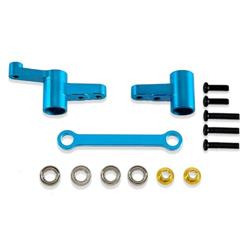 NUODOU RC Teile Für Mjx Für Hyper Für Go 1/14 14209 14210 H14BM Metall Beschläge Lenkung Montage Mit Lager RC Auto Upgrade Teile Zubehör(Blue) von NUODOU