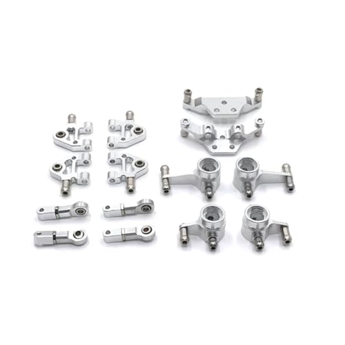 NUODOU RC Teile Für WLtoys 1/28 284131 K969 K979 K989 K999 P929 P939 RC Upgrade Teile Metall Upgrade Schwinge Lenkung Tasse Shock Mount(Silver) von NUODOU