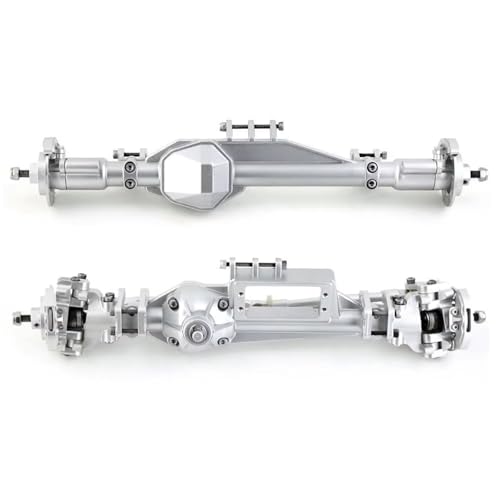 NUODOU RC Vorder Hinter Achse Kompatibel Mit Axial RBX10 Für Ryft 1/10 RC Crawler Auto Metall Vorder- Und Hinterachse Upgrade Ersatzteile Zubehör(Silver,Rear Front Axle) von NUODOU