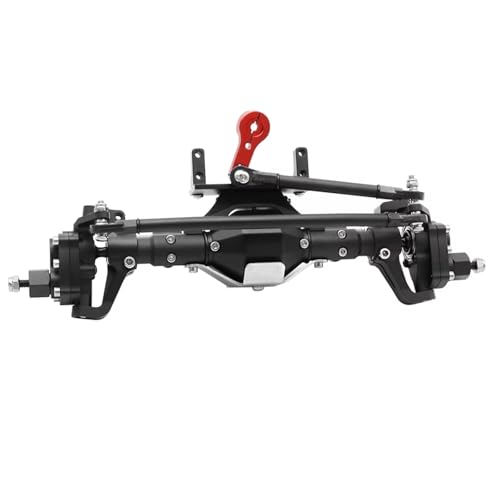 NUODOU RC Vorder Hinter Achse Kompatibel Mit Axial SCX10 II 90046 90047 D90 RC4WD CNC-Aluminiumlegierung, Portalachse Vorne/hinten Mit Spiralgetriebe, 1/10 RC Für Rock Crawler(Black,Front Axle) von NUODOU