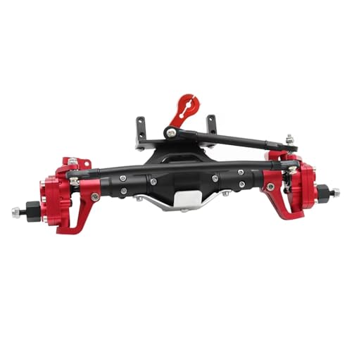 NUODOU RC Vorder Hinter Achse Kompatibel Mit Axial SCX10 II 90046 90047 D90 RC4WD CNC-Aluminiumlegierung, Portalachse Vorne/hinten Mit Spiralgetriebe, 1/10 RC Für Rock Crawler(Red,Front Axle) von NUODOU