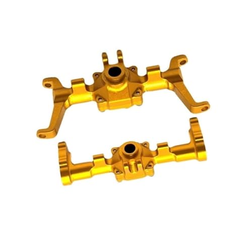 NUODOU RC Vorder Hinter Achse Kompatibel Mit FMS FCX24 Für Xiaoqi 1/24 Fernbedienungsauto-Ersatzteile, Metall-Upgrade, Modifiziertes CNC-Vorder- Und Hinterachsgehäuse(Yellow) von NUODOU