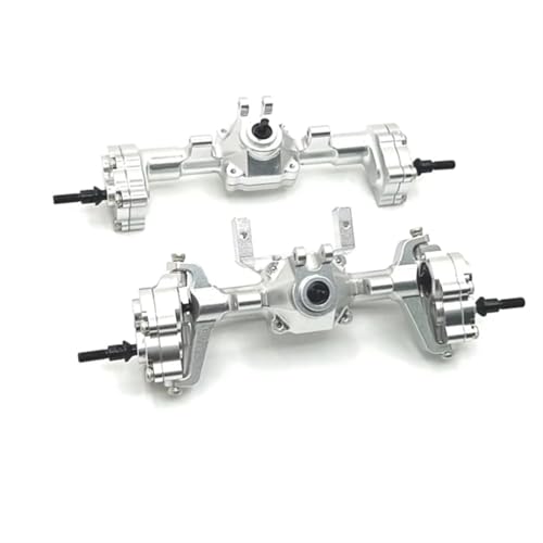 NUODOU RC Vorder Hinter Achse Kompatibel Mit FMS FCX24 Für Xiaoqi Für Crusher K5 1/24 RC Auto Metall Vorder- Und Hinterachse Kit Upgrade Ersatzteile Zubehör(Silver) von NUODOU