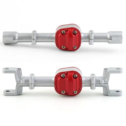 NUODOU RC Vorder Hinter Achse Kompatibel Mit MN D90 MN98 MN99S MN45 Metall-Vorder- Und Hinterachsgehäuse 1/12 RC-Auto-Upgrade-Teilezubehör(Red) von NUODOU