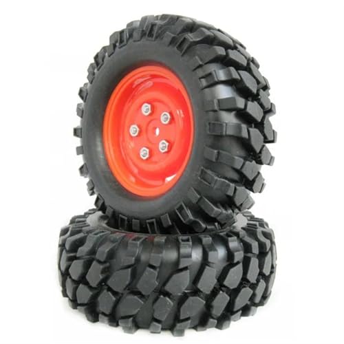 RC Buggy Reifen Kompatibel Mit HSP Für HPI Für HIMOTO Für Tamiya 4 Stück RC Crawler Trucks Felgenreifen Reifen Mit Schrauben 108 * 38mm 1/10 Geländewagen(Red) von NUODOU