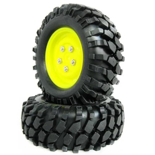 RC Buggy Reifen Kompatibel Mit HSP Für HPI Für HIMOTO Für Tamiya 4 Stück RC Crawler Trucks Felgenreifen Reifen Mit Schrauben 108 * 38mm 1/10 Geländewagen(Yellow) von NUODOU