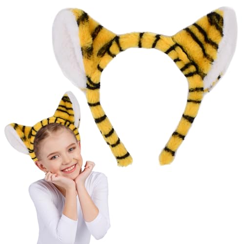 Tier Haarreifen, Cartoon Party Tier Verkleidung Haarreif, Haarreif Damen Tier, haarreifen kinder, Haarreifen, Haarschmuck, für Kinder Erwachsene, Halloween Karneval Cosplay Mottoparty (Tiger) von NUOGUAYI