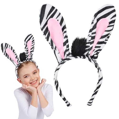 Tier Haarreifen, Cartoon Party Tier Verkleidung Haarreif, Haarreif Damen Tier, haarreifen kinder, Haarreifen, Haarschmuck, für Kinder Erwachsene, Halloween Karneval Cosplay Mottoparty (Zebra) von NUOGUAYI