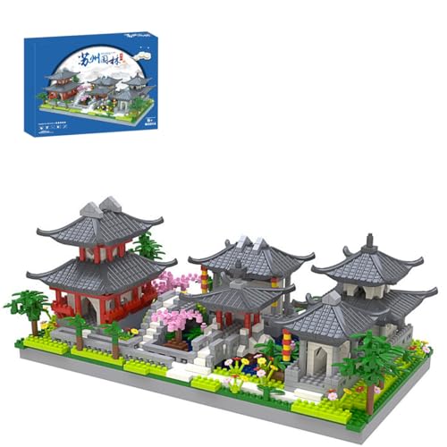 Chinese Architecture Suzhou Garden Mini Bausteine Bausatz, 1625PCS Klassischer Suzhou Garden Klemmbausteine, Chinese Architecture of Suzhou Garden Micro Bausteine Nicht kompatibel mit großen Marken von NUOJIAYING