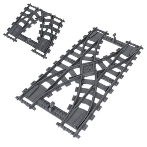 NUOJIAYING City Bausteine Schienen Set, Eisenbahn Erweiterungs Sets City Schienen Zug für Bausteine Geschenke, Zwei-Wege Schienenwechsel-Bausteinzubehör Schienen Zubehör Klemmbausteine von NUOJIAYING