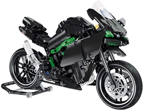 NUOJIAYING 836 Teile Technik Motorrad Bausteine Modell für Kawasaki H2R, Rennmotorrad Motocross Bausteine Kompatibel mit Großen Marken von NUOJIAYING