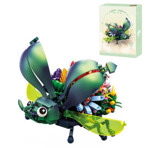 NUOJIAYING Insekt Blumen Bausteine Set, 701 Teile Insekten und Blumen Seri Bausteine Spielzeug, MOC Kreatives Bausteine, DIY Insektensammlung Kreatives Deko Tiere Spielzeug für Kinder Erwachsene von NUOJIAYING