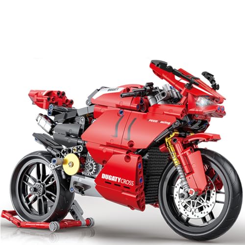 NUOJIAYING Technik Motorrad Bausteine Construction, 965 Teile Klemmbausteine Technik Supermotorrad, Technik Rennen Motorrad Konstruktionsspielzeug Kompatibel mit großen Marken von NUOJIAYING