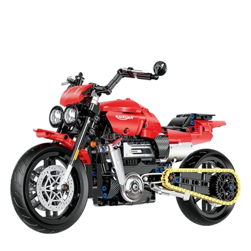 NUOJIAYING Technik Motorrad Bausteine Modell, 578Teile 1:8 Klemmbausteine Technik Supermotorrad, Technik Gelände Motorrad Rennen Superbike Modellbausatz Kompatibel mit Andere Marke von NUOJIAYING