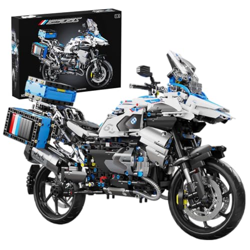 NUOJIAYING Technik Motorrad Bausteine für BMW R1250 GS, 2369 Teile 1:5 Technik Motorrad Bausteine Bausatz, Technik Rennen Motorrad Konstruktionsspielzeug Kompatibel mit großen Marken von NUOJIAYING