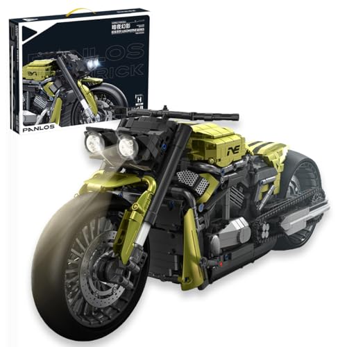 NUOJIAYING Technik Motorrad Bausteine für Daivdson Night Rod, 2427 Teile 1:5 Technik Motorrad Bausteine Bausatz, Technik Rennen Motorrad Konstruktionsspielzeug Kompatibel mit großen Marken von NUOJIAYING