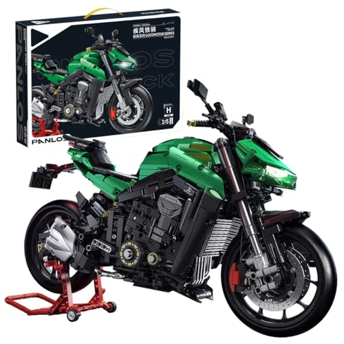 NUOJIAYING Technik Motorrad Bausteine für Kawasaki Z1000, 2089 Teile 1:5 Technik Motorrad Bausteine Bausatz, Technik Rennen Motorrad Konstruktionsspielzeug Kompatibel mit großen Marken von NUOJIAYING