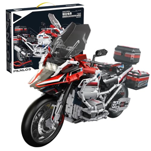 NUOJIAYING Technik Motorrad Bausteine für R 1250 GS, 2625 Teile 1:5 Technik Motorrad Bausteine Bausatz, Technik Rennen Motorrad Konstruktionsspielzeug Kompatibel mit großen Marken von NUOJIAYING