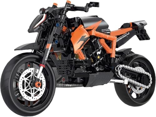 NUOJIAYING Technik Motorrad Bausteine für Superduke 1290R, 579 Teile Klemmbausteine Technik Supermotorrad, Technik Motorrad Modell Kompatibel mit großen Marken von NUOJIAYING