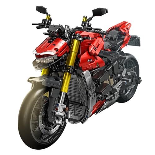 NUOJIAYING Technik Motorrad Bausteine für Superleggera V4, 2221 Teile 1:5 Technik Motorrad Bausteine Bausatz, Technik Rennen Motorrad Konstruktionsspielzeug Kompatibel mit großen Marken von NUOJIAYING