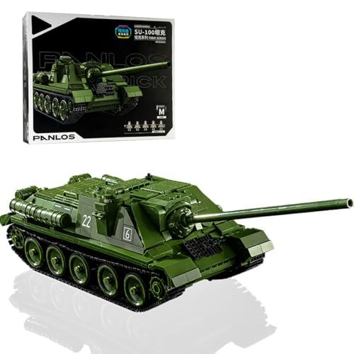 Technik Panzer Bausteine Modell, 1701PCS Technik Militär Tanks Baustein, Militär WW2 Panzer Modell Bausteine Set, SU-100 Militär Panzer Modellbausatz Bausatz Spielzeug Kompatibel mit großen Marken von NUOJIAYING