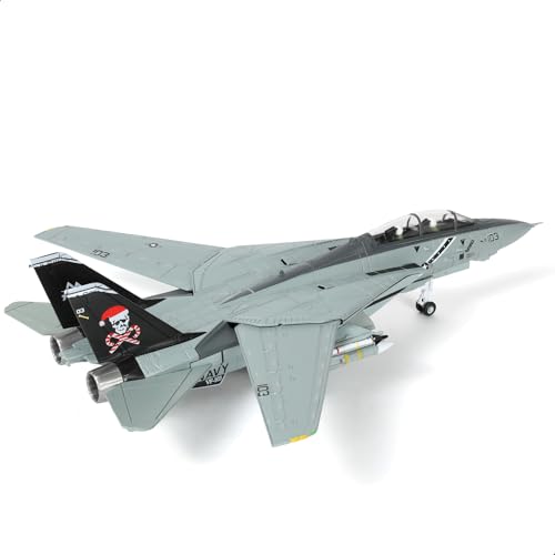 NUOTIE 1/100 F-14B Santa Cats Kampfflugzeugmodell VF-103 Jolly Rogers Tomcat Weihnachtsmalerei Vorgefertigtes Kampfflugzeug aus Metalllegierung Druckguss-Flugzeugmodell mit Ausstellungsständer von NUOTIE