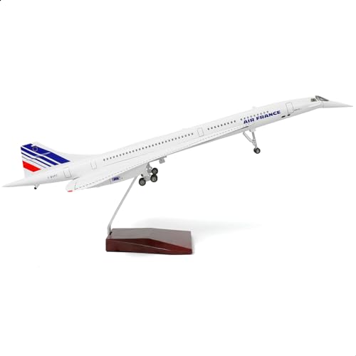 NUOTIE 1/125 Concorde Flugzeugmodell Druckguss-Metallflugzeugmodellbausatz 19,7-Zoll-Flugzeugmodell mit großer Simulationsanzeige (France Airways) von NUOTIE